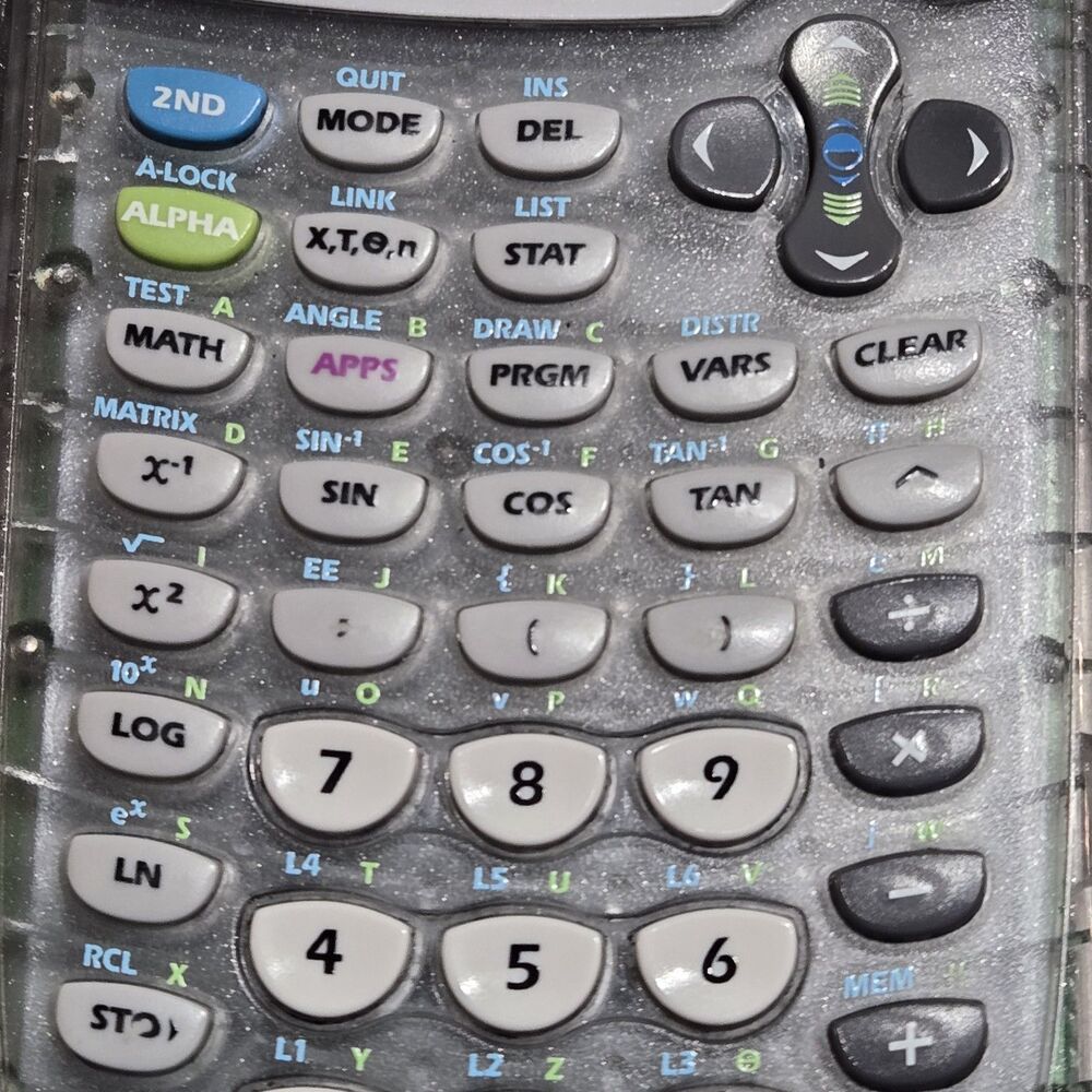 Texas Instruments TI-84 Plus Graphing Calculator Clear Glitter Transparent - Picture 4 of 9